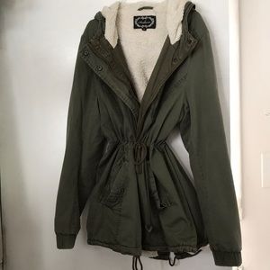 Trendy Olive Wool Jacket